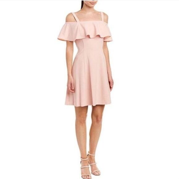 NWT Eliza J Cold Shoulder Ruffle Mini Dress Sz. 12 - Picture 1 of 3